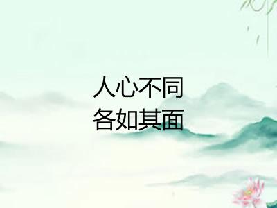 人心不同各如其面