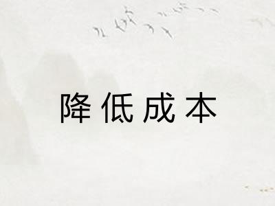 降低成本