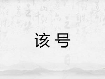 该号
