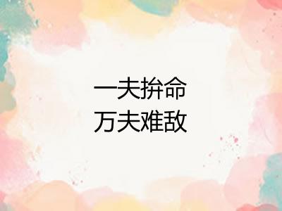 一夫拚命万夫难敌