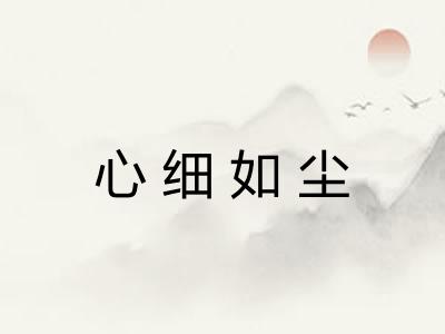 心细如尘