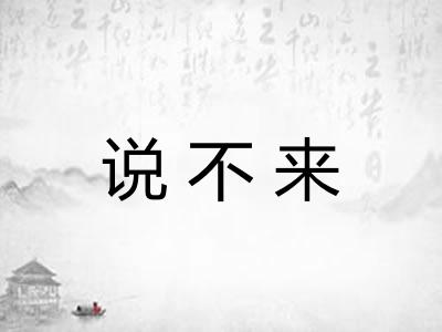 说不来