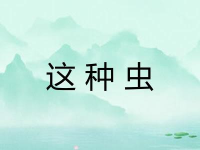 这种虫
