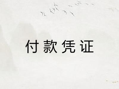 付款凭证