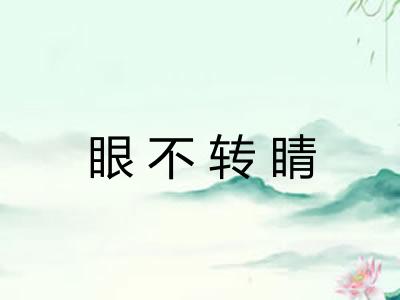 眼不转睛