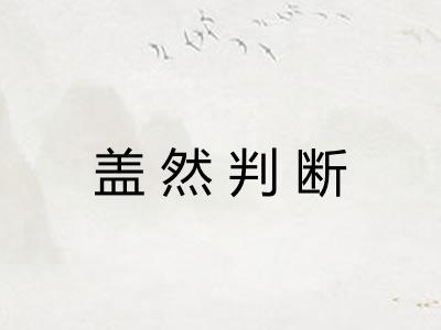 盖然判断