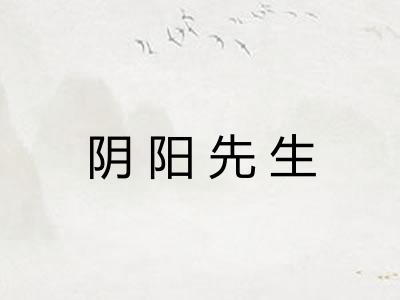 阴阳先生