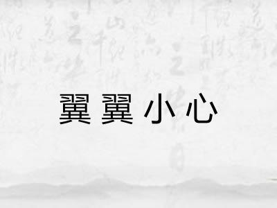 翼翼小心