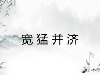宽猛并济