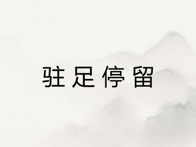 驻足停留
