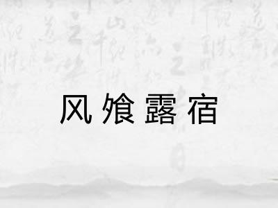 风飧露宿