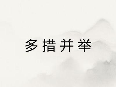 多措并举