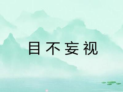 目不妄视