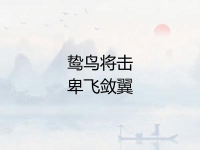 鸷鸟将击卑飞敛翼