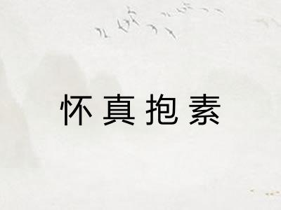 怀真抱素