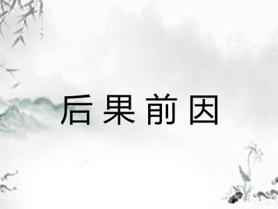 后果前因
