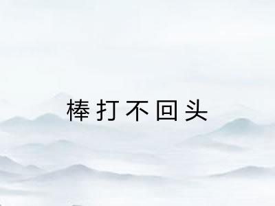 棒打不回头