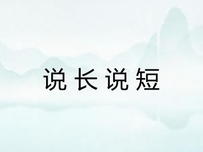 说长说短