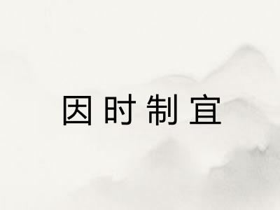 因时制宜
