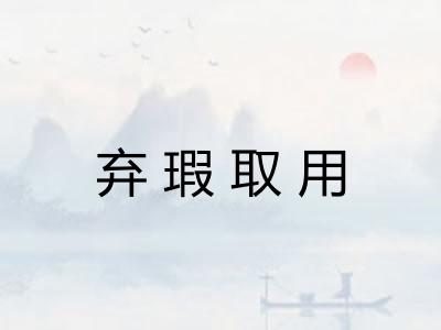 弃瑕取用