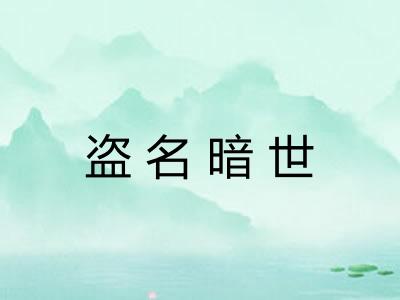 盗名暗世