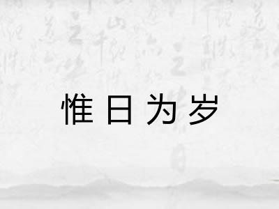 惟日为岁