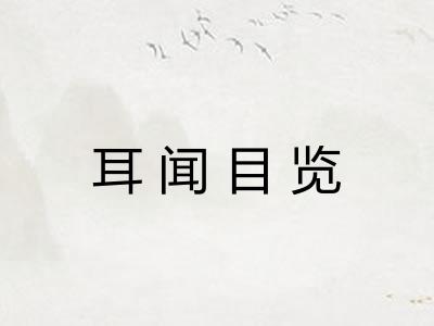 耳闻目览