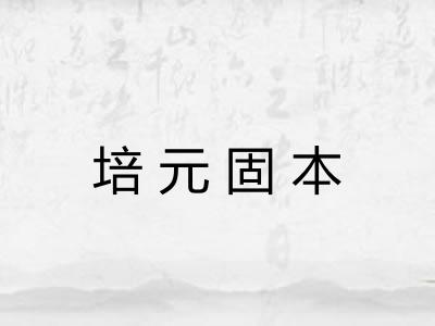 培元固本
