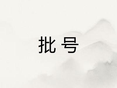批号
