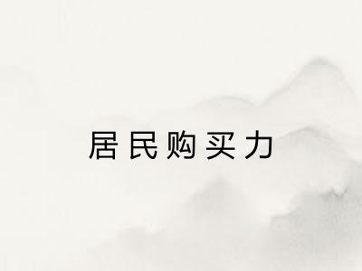 居民购买力