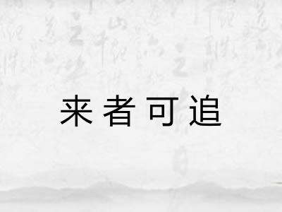 来者可追