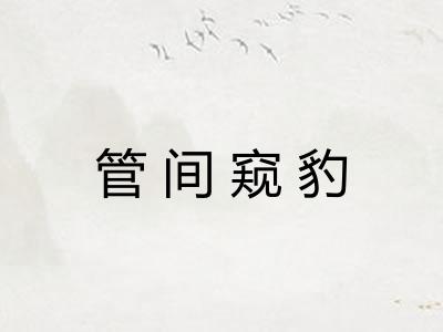 管间窥豹