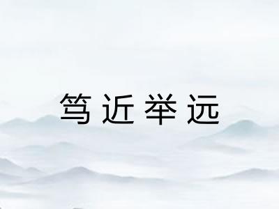 笃近举远