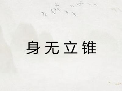 身无立锥