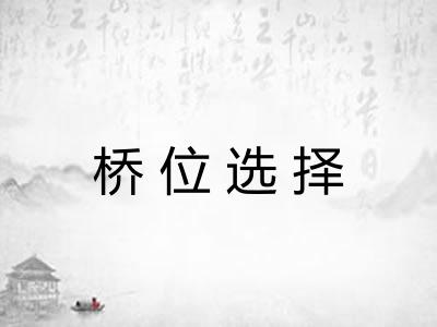 桥位选择