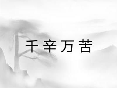 千辛万苦