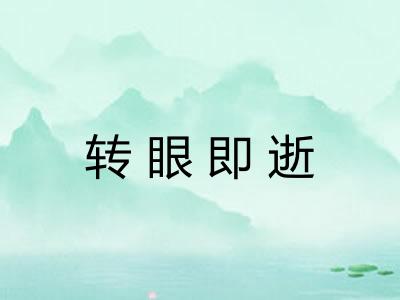 转眼即逝