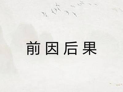 前因后果