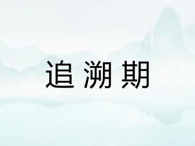 追溯期