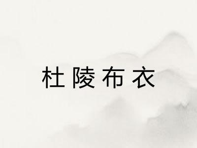 杜陵布衣