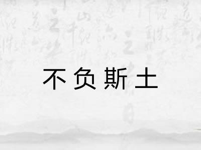 不负斯土