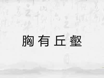 胸有丘壑