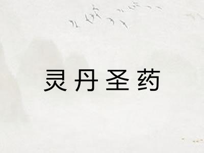 灵丹圣药