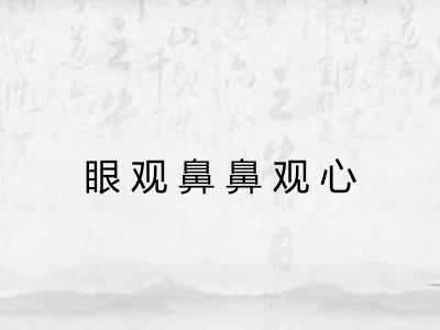 眼观鼻鼻观心