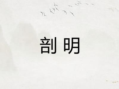 剖明
