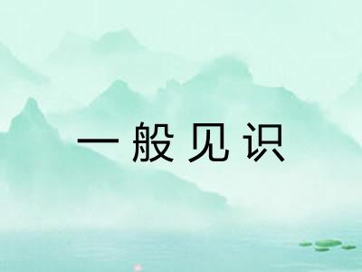 一般见识