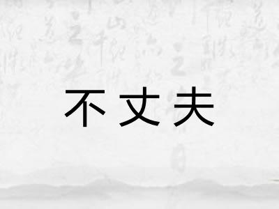 不丈夫