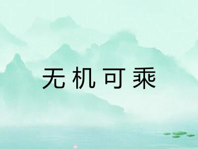 无机可乘