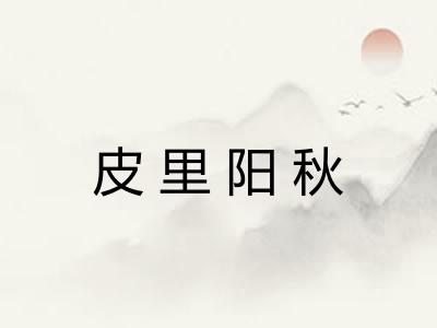 皮里阳秋