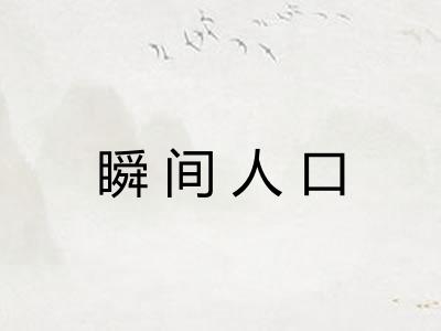 瞬间人口